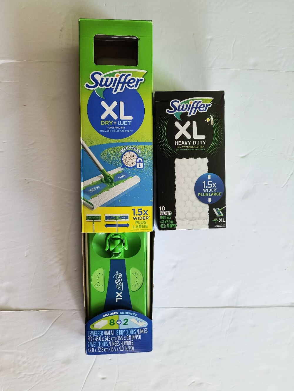 Swiffer XL Dry + Wet Sweeper Kit + 10 Heavy Duty Dry Cloths